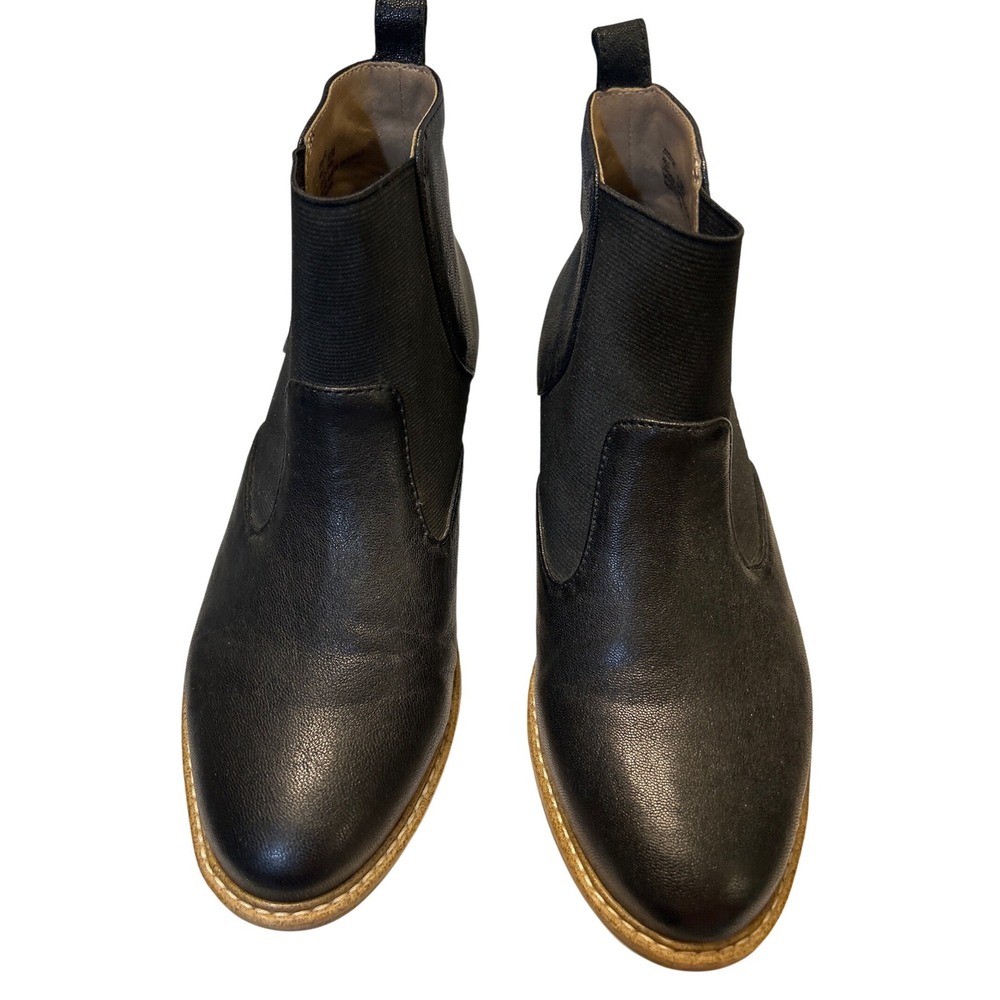 Kelly & Katie Arlo Chelsea Boots Womens 6.5 Black Excellent Leather Wedge Ankle